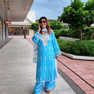 Fruits Cottage Women’s Premium Blue Printed Cotton Salwar Kameez Set